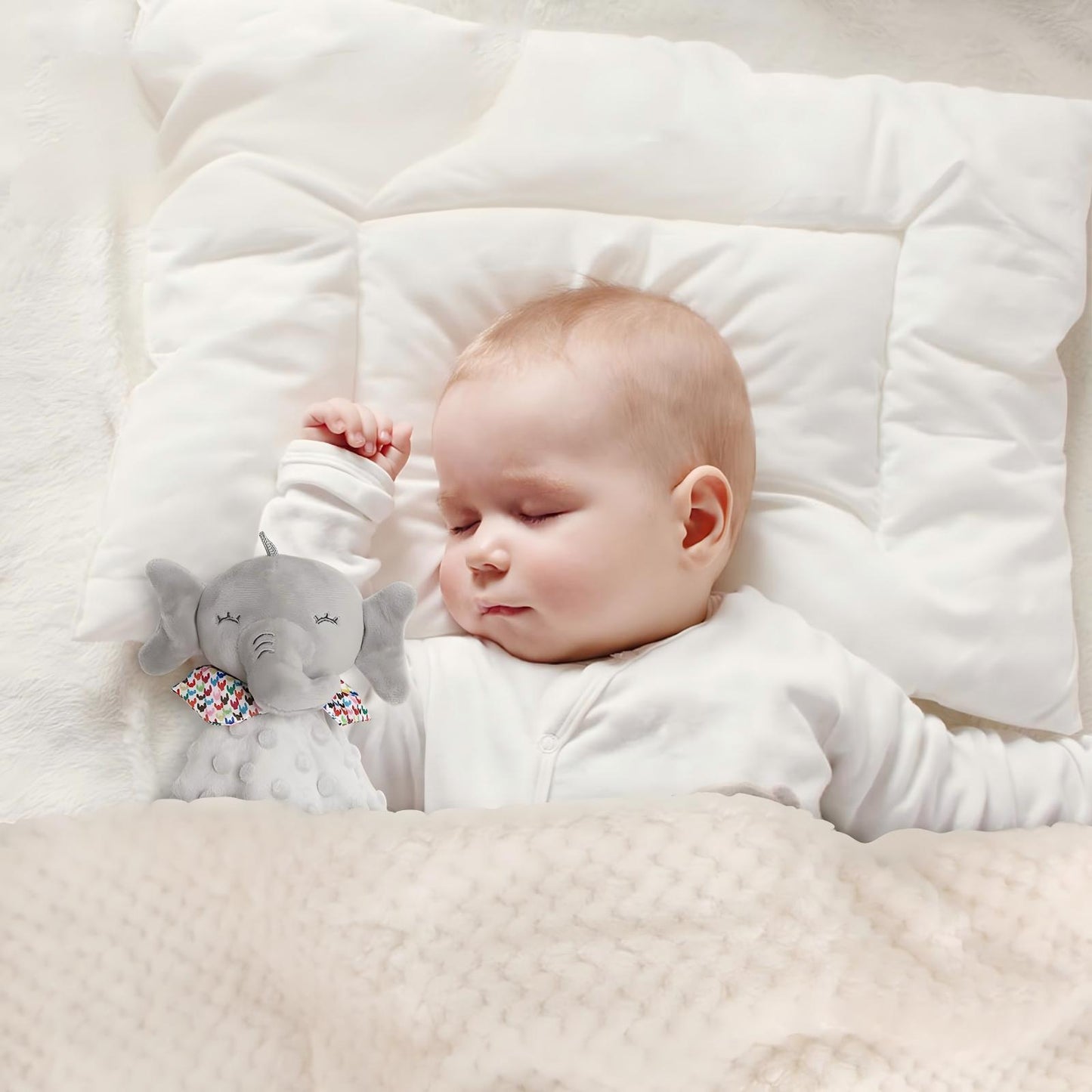 Elephant Newborn Baby Gift Set – Soft Blanket, Comforter & Rattles & Baby Essentials | Perfect Baby Shower Gift for Boys & Girls